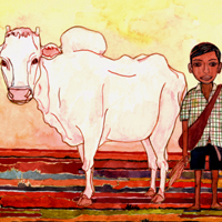 少年と牛 - Boy and cow