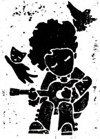 Guitarist – Woodblock-Print