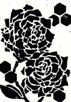 五月の薔薇 木版画 - #01 / Roses in May Woodblock Print #01