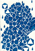 六月の紫陽花 木版画 - #01 /  Hydrangea in Jun Woodblock Print #01