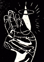 Hand & Light Woodblock-Print