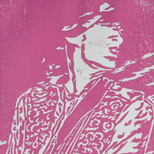 Groove - Woodblock Print Pink